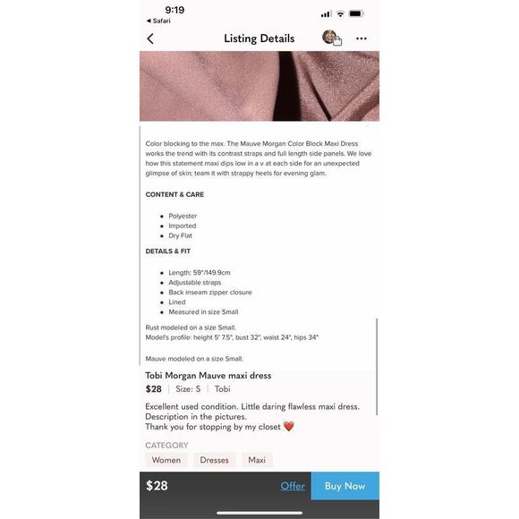 New Tobi Color Block Mauve & Black Long Sheath Maxi Dress Medium - Picture 8 of 8